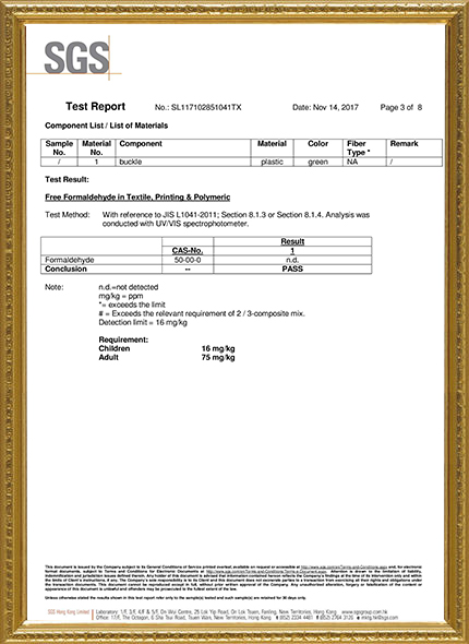 SGS test report