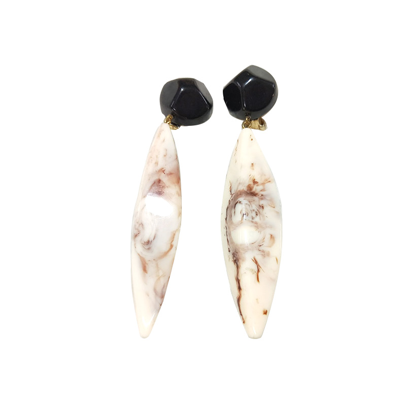 Spike Pendant Fashion marble texture long pendant earrings with female jewelry