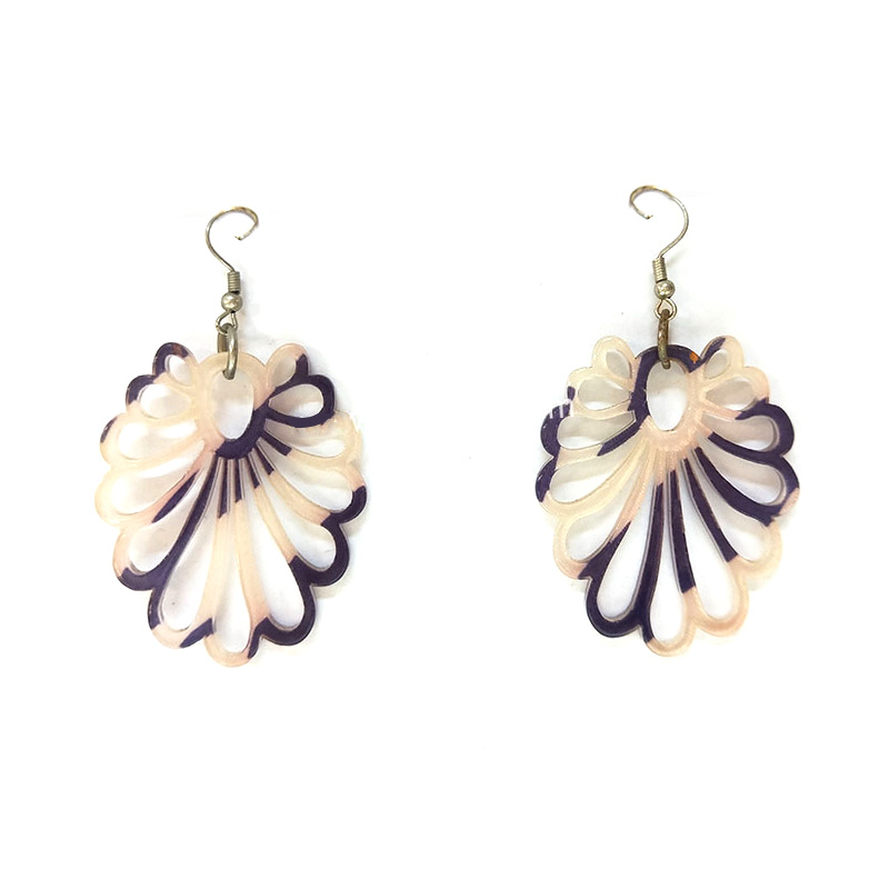 Hollowed-out Flower Coloured Acrylic Earrings for Women