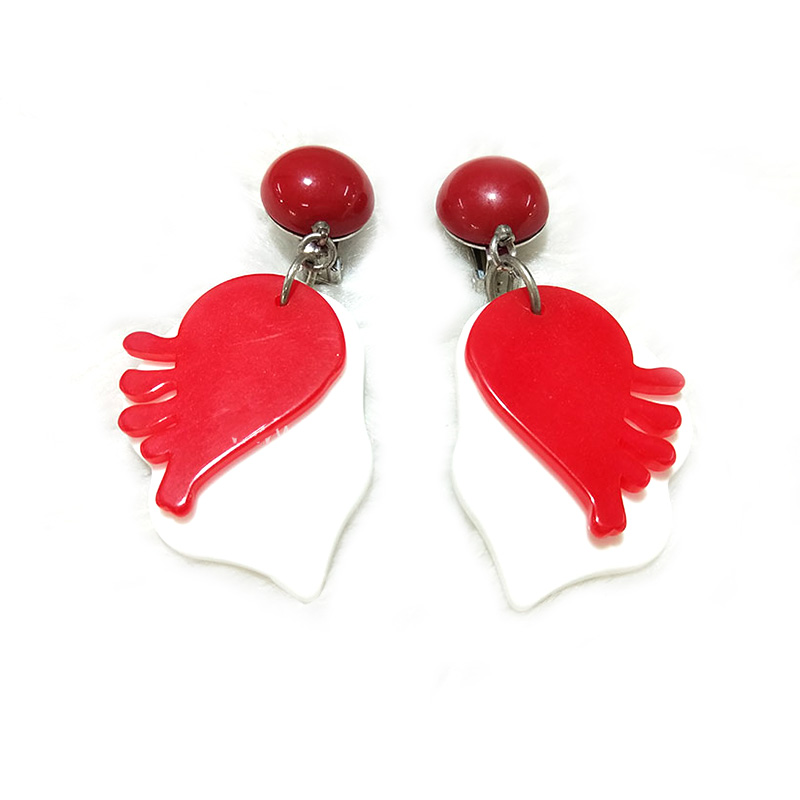 Red personality fashion pattern earrings for women