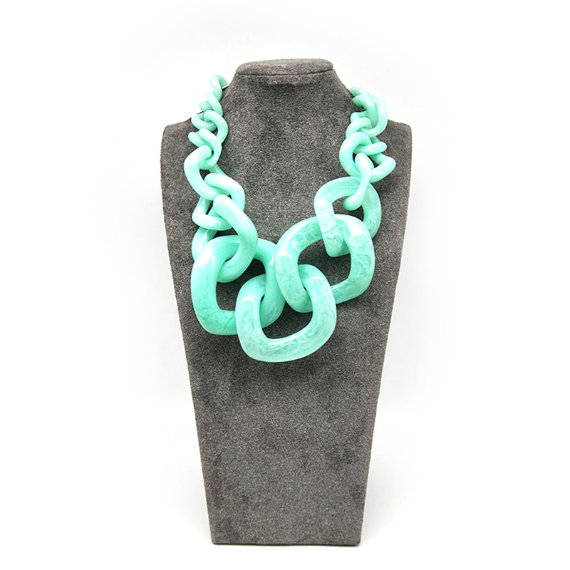 Cross-border for European and American women who exaggerate the geometric fashion of green thick Necklace