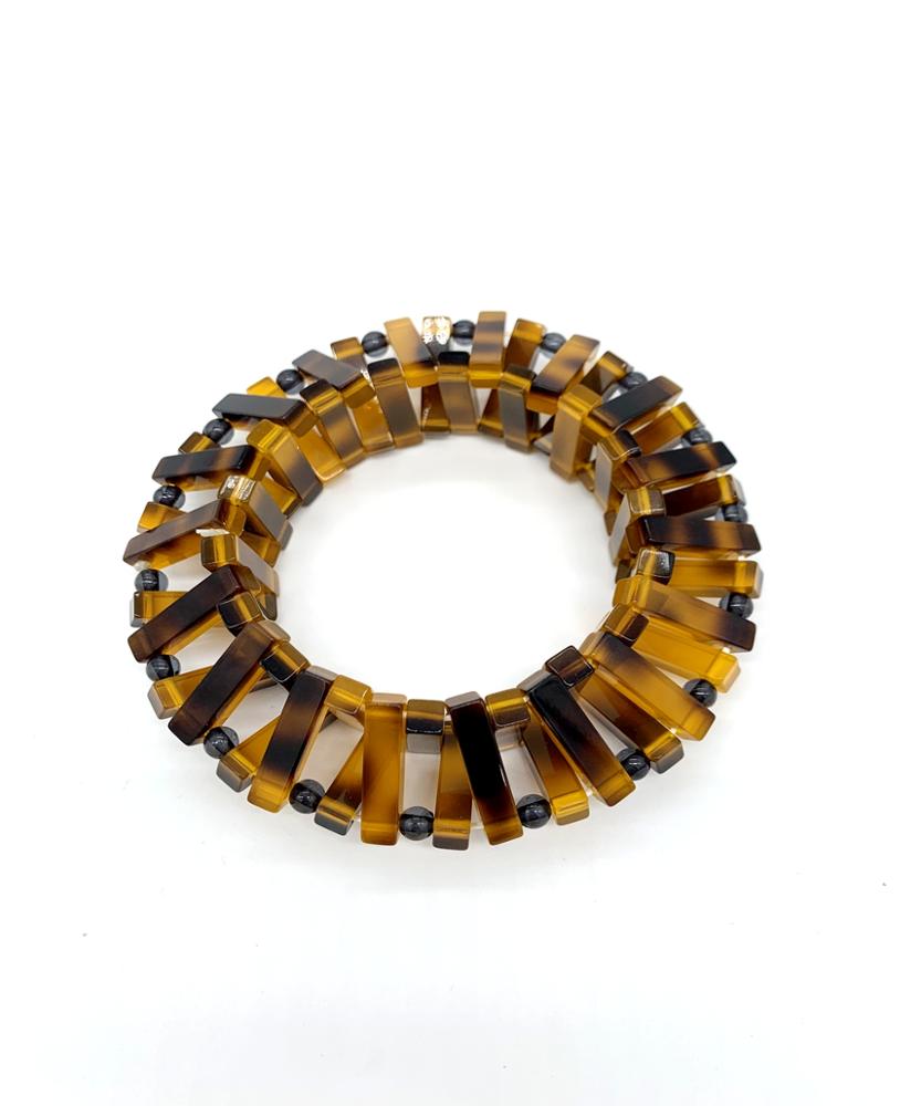 Woven style handmade elastic acrylic bangle acetate bracelet for women