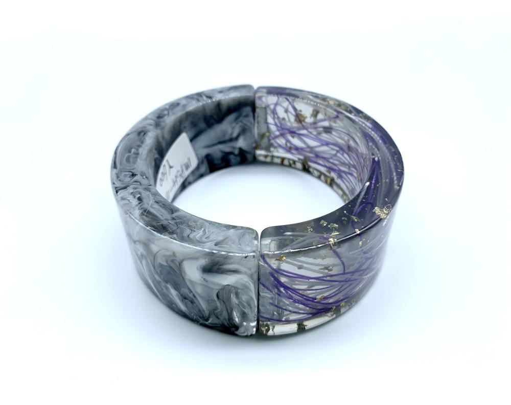 Thread inside magnet resin bangle resin bracelet for lady