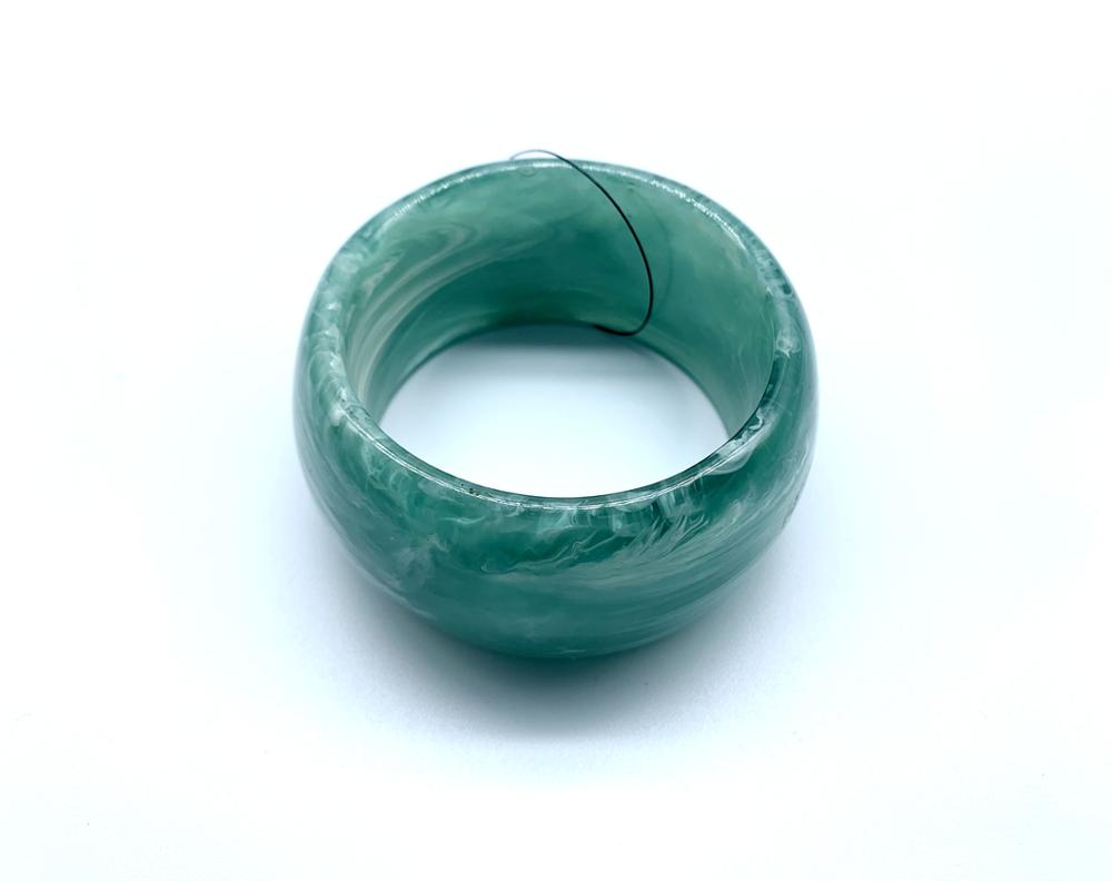 Personalized sea green color resin ring bangle resin ring bracelet