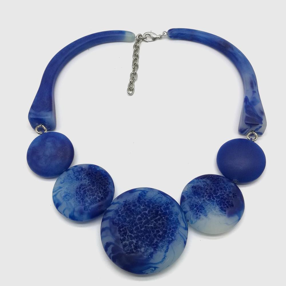 Fashion resin necklace matt stone links jewelry for women