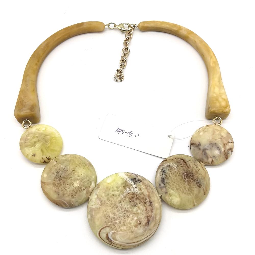 Resin necklace matt stone links jewelry for women