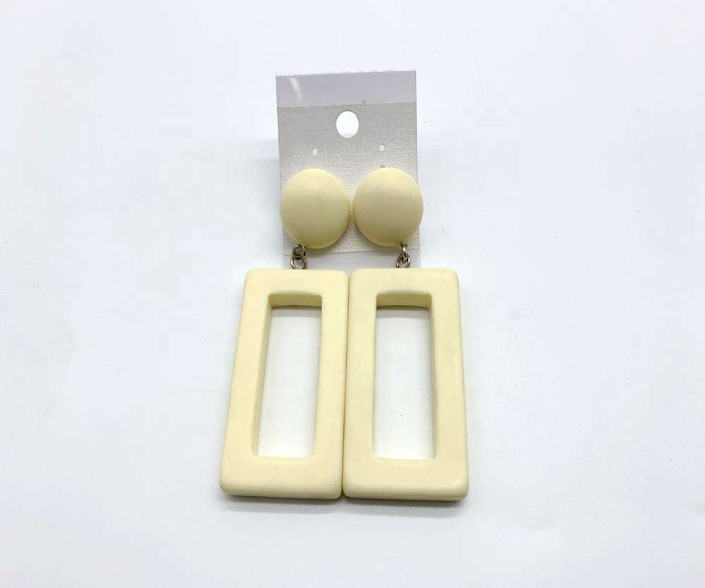 Fashion resin jewelry matt rectangle retro earrings pendant for lady