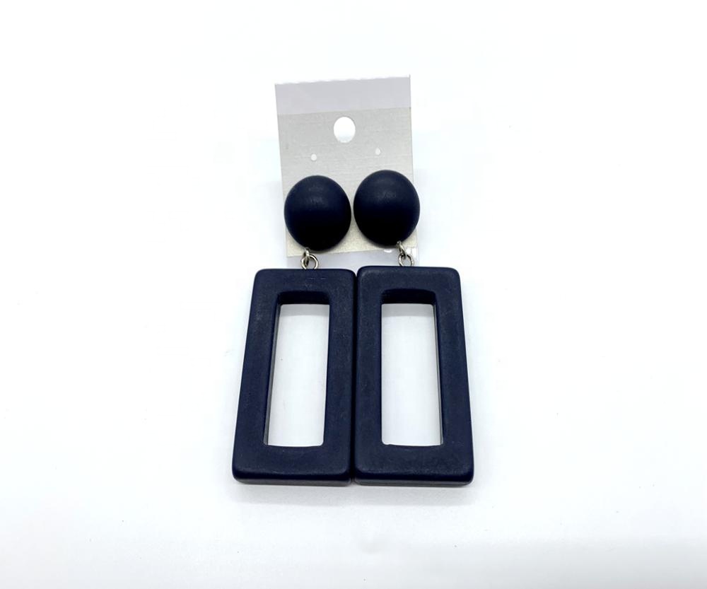 Fashion resin jewelry matt rectangle retro earrings pendant