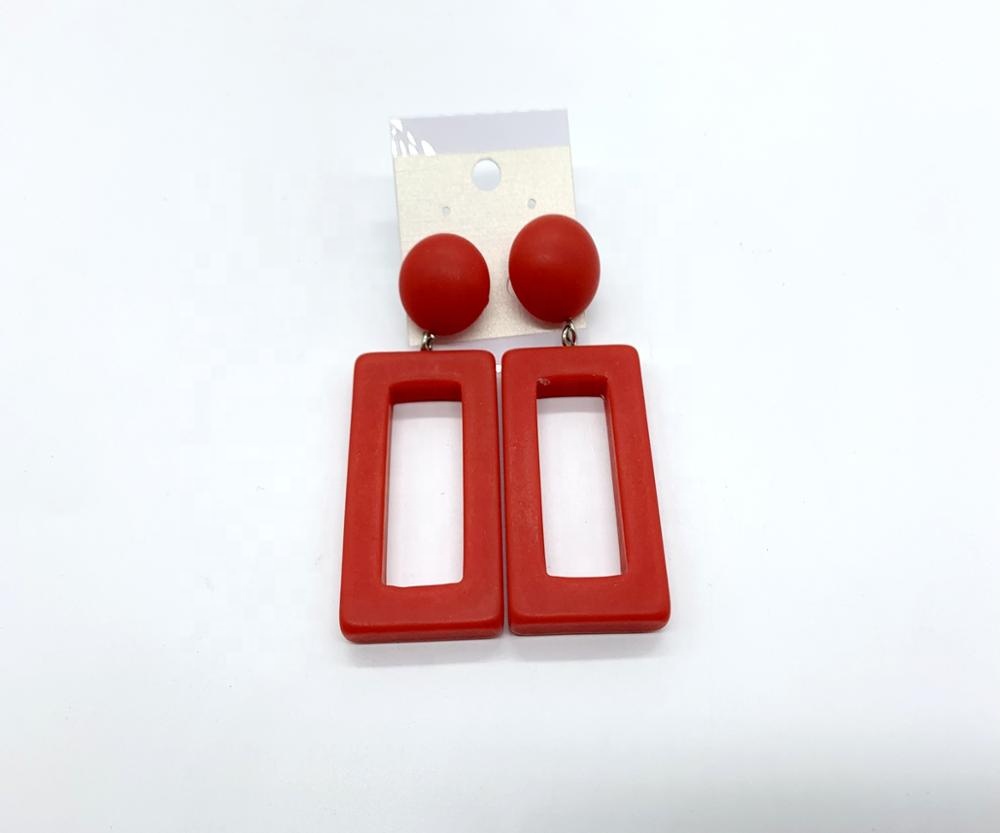 Fashion resin matt rectangle retro earrings pendant for lady