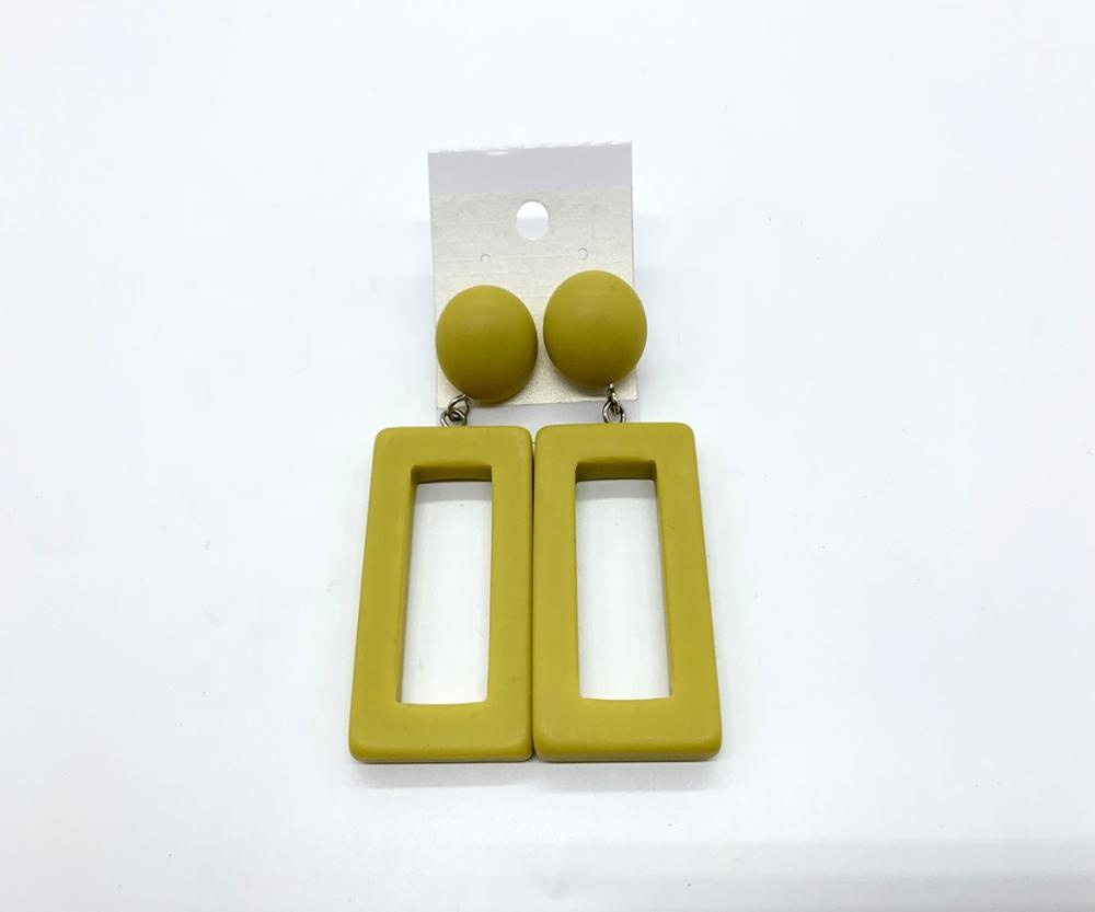 Fashion resin jewelry rectangle retro earrings pendant for lady