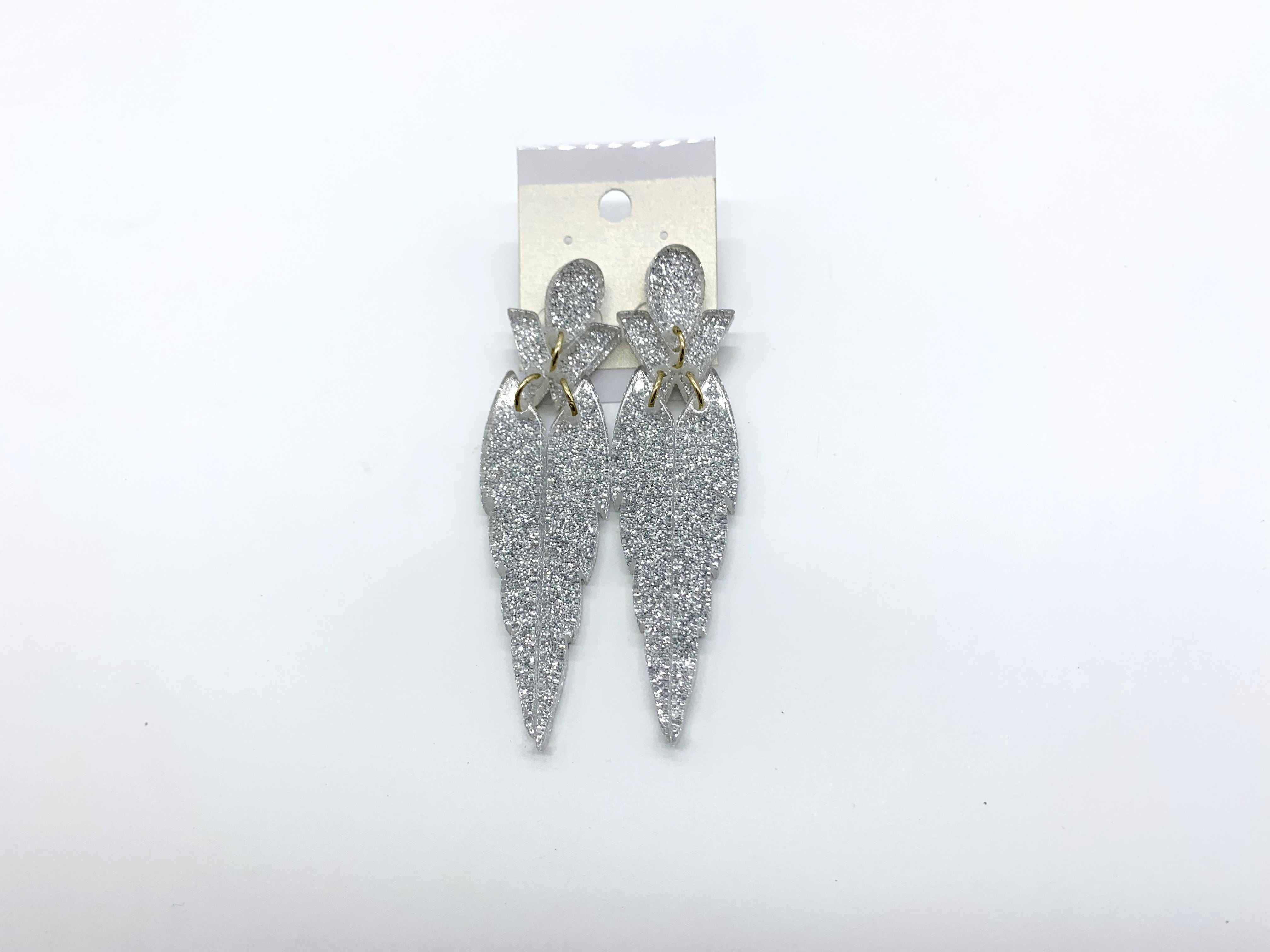 European popular silver glitter acrylic dangle earrings pendant for women