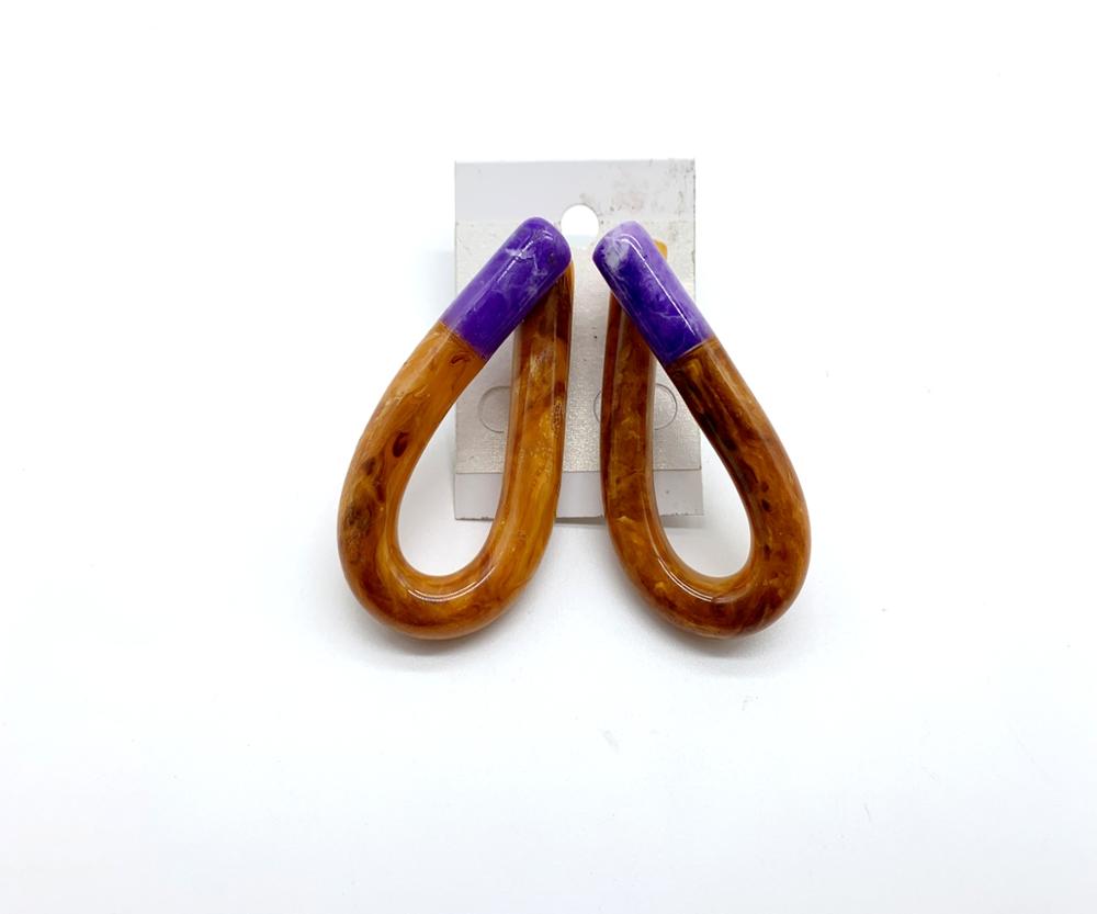 New bent acrylic resin hoop earrings for women