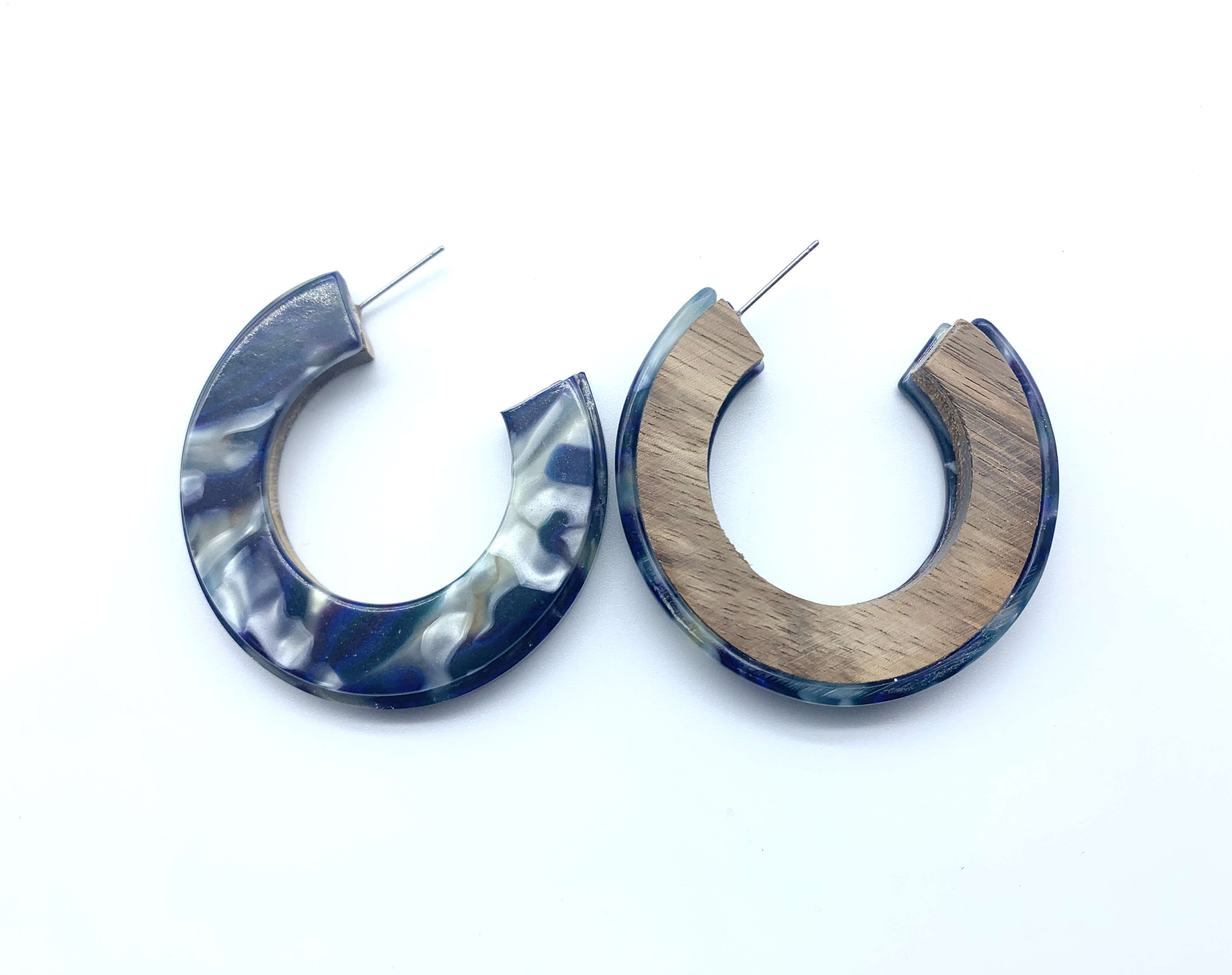 Popular wood acrylic large hoop earring for women