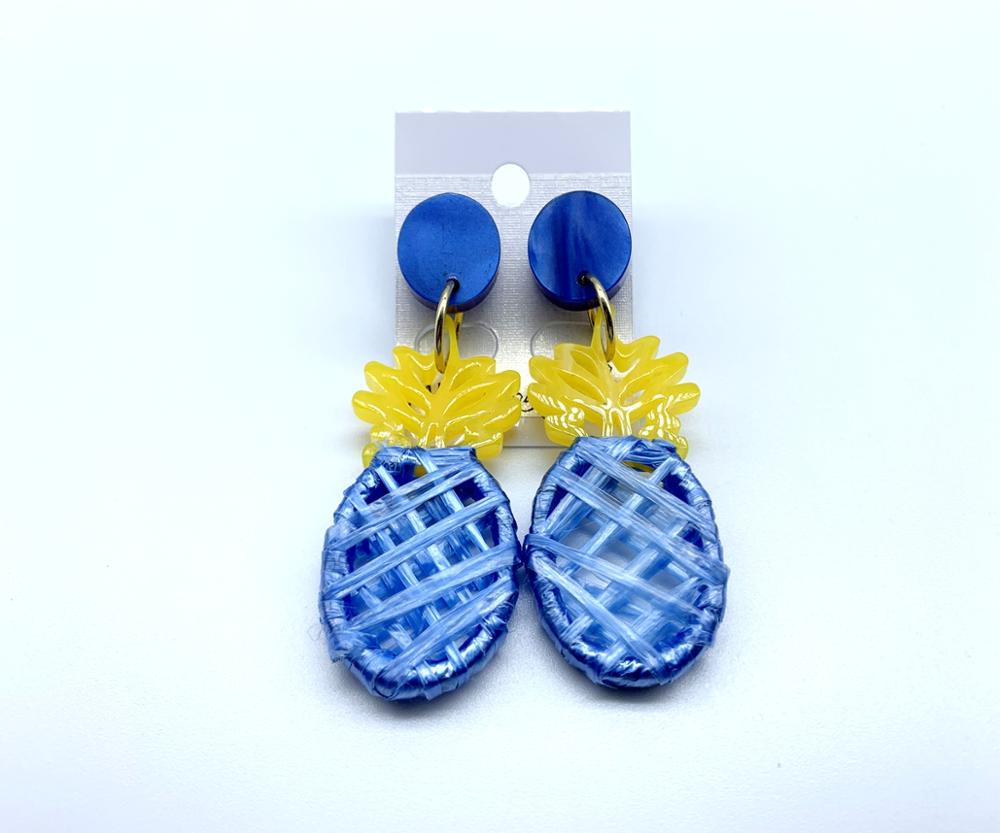 Personalized handmade rope adornment pineapple shaped acrylic earring for women