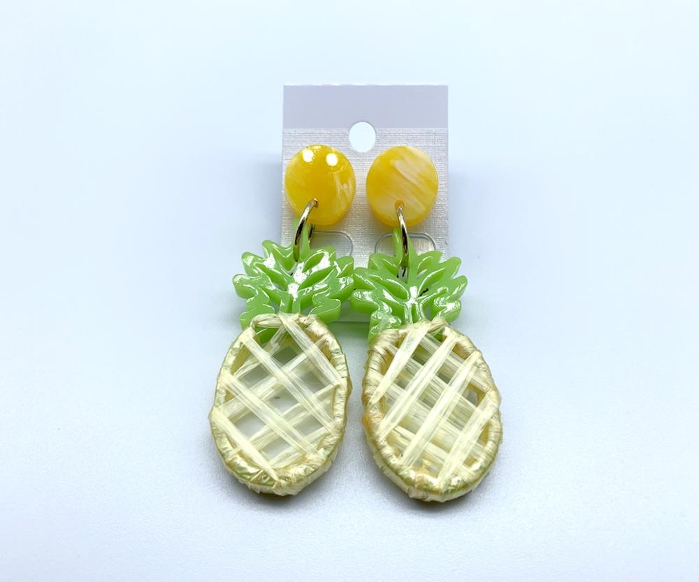 Personalized handmade rope adornment pineapple shaped acrylic earring for women