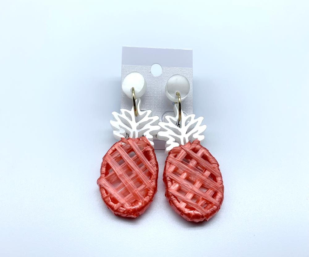 Personalized handmade rope adornment pineapple shaped acrylic earring for women