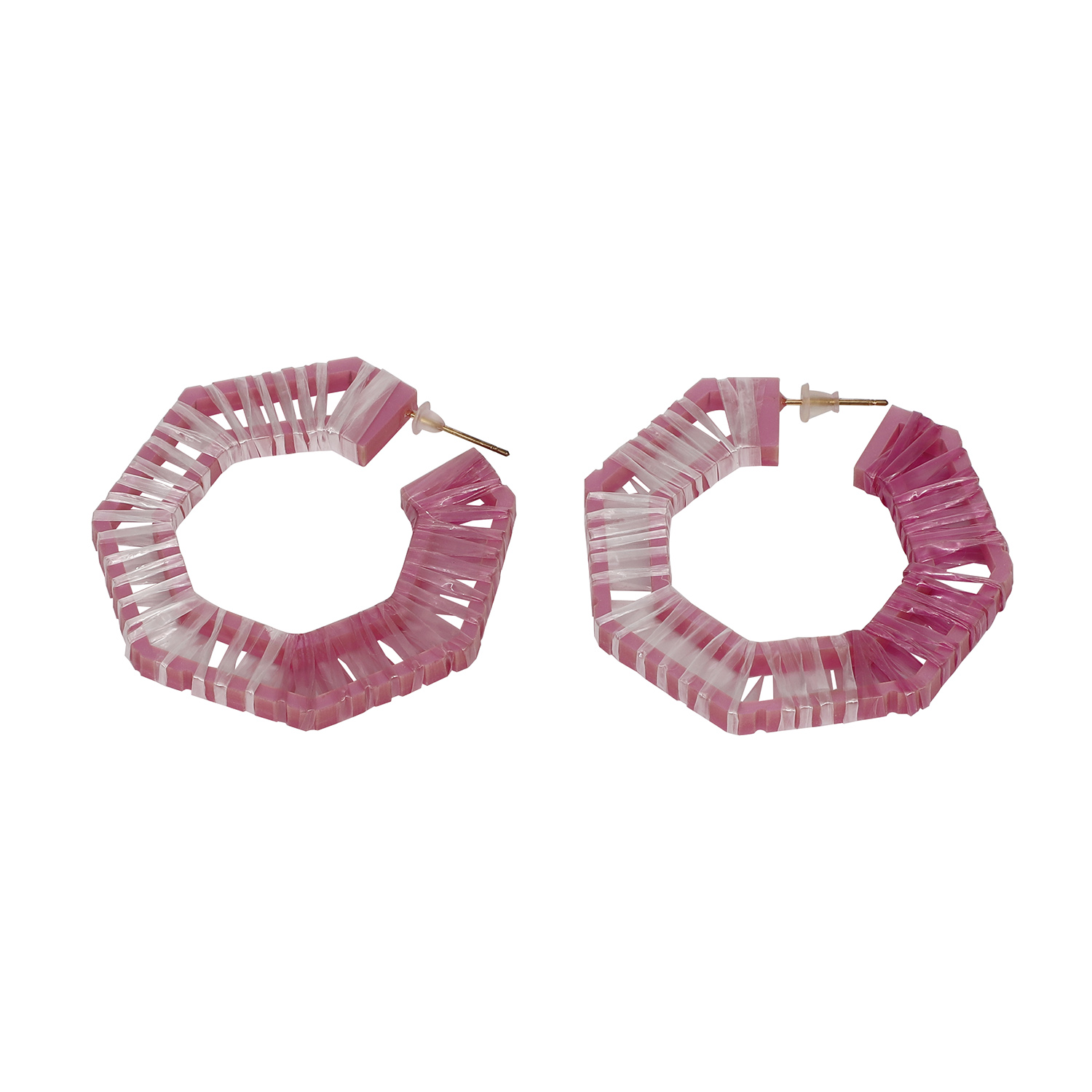 Statement fashion geometric octagon earrings handmade rope adornment  shaped acrylic earrings