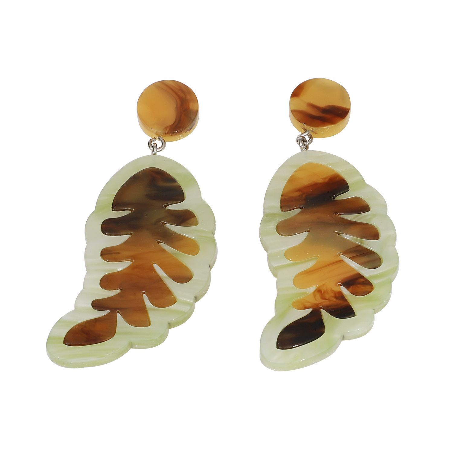 Personalized leaf shaped acrylic earrings pendant