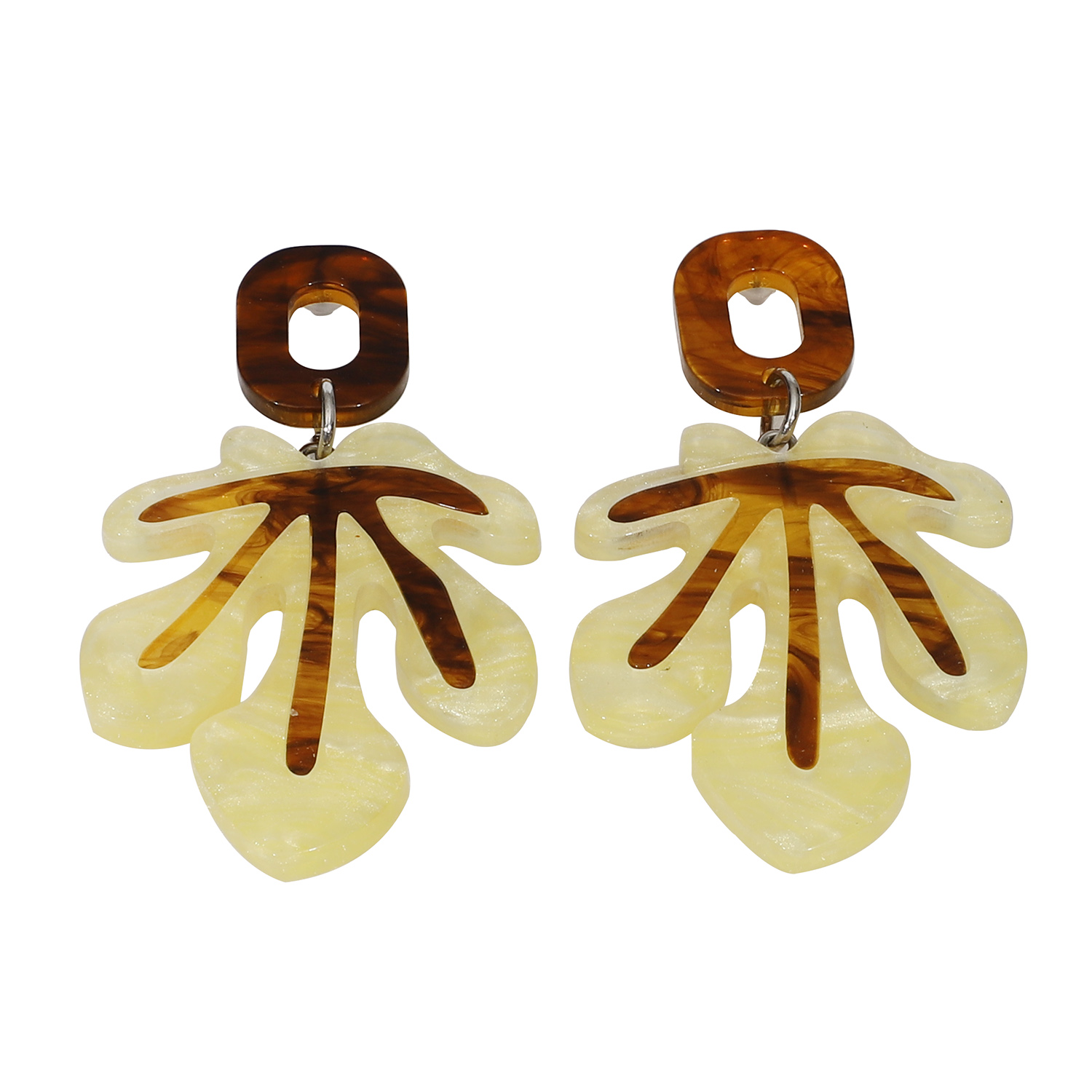 Personalized palm leaves shaped acrylic earrings pendant