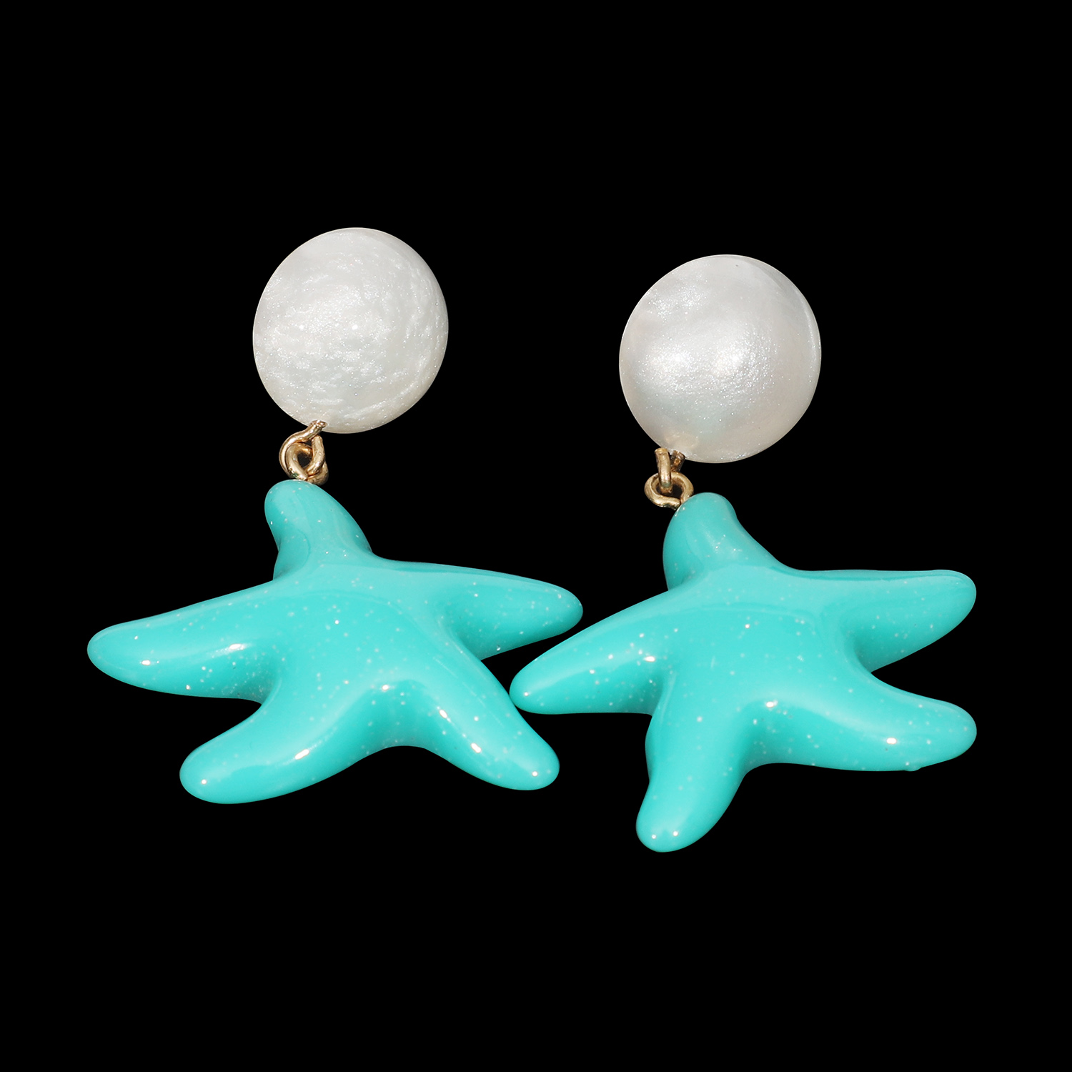 Fashion starfish resin drop earrings