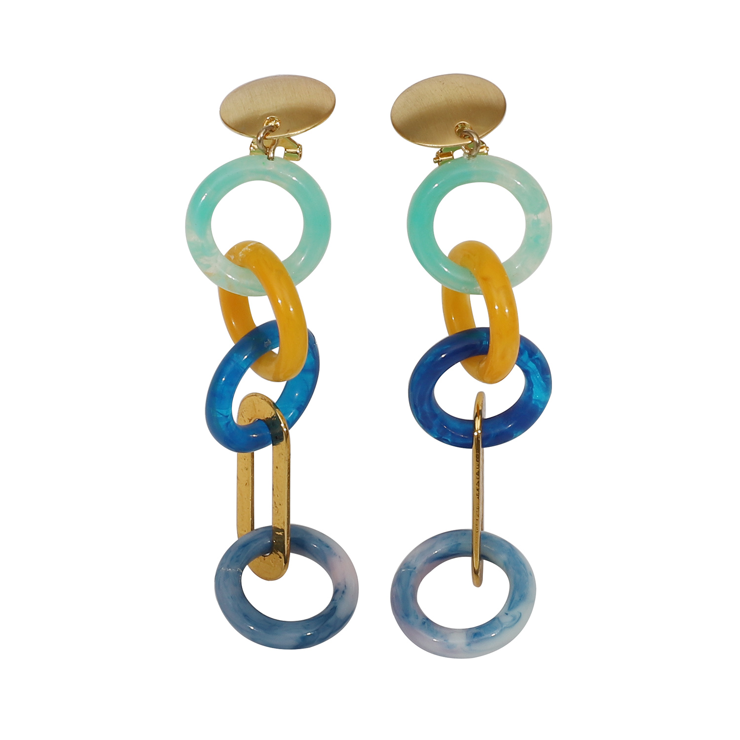 Fashion acrylic circle link drop earrings