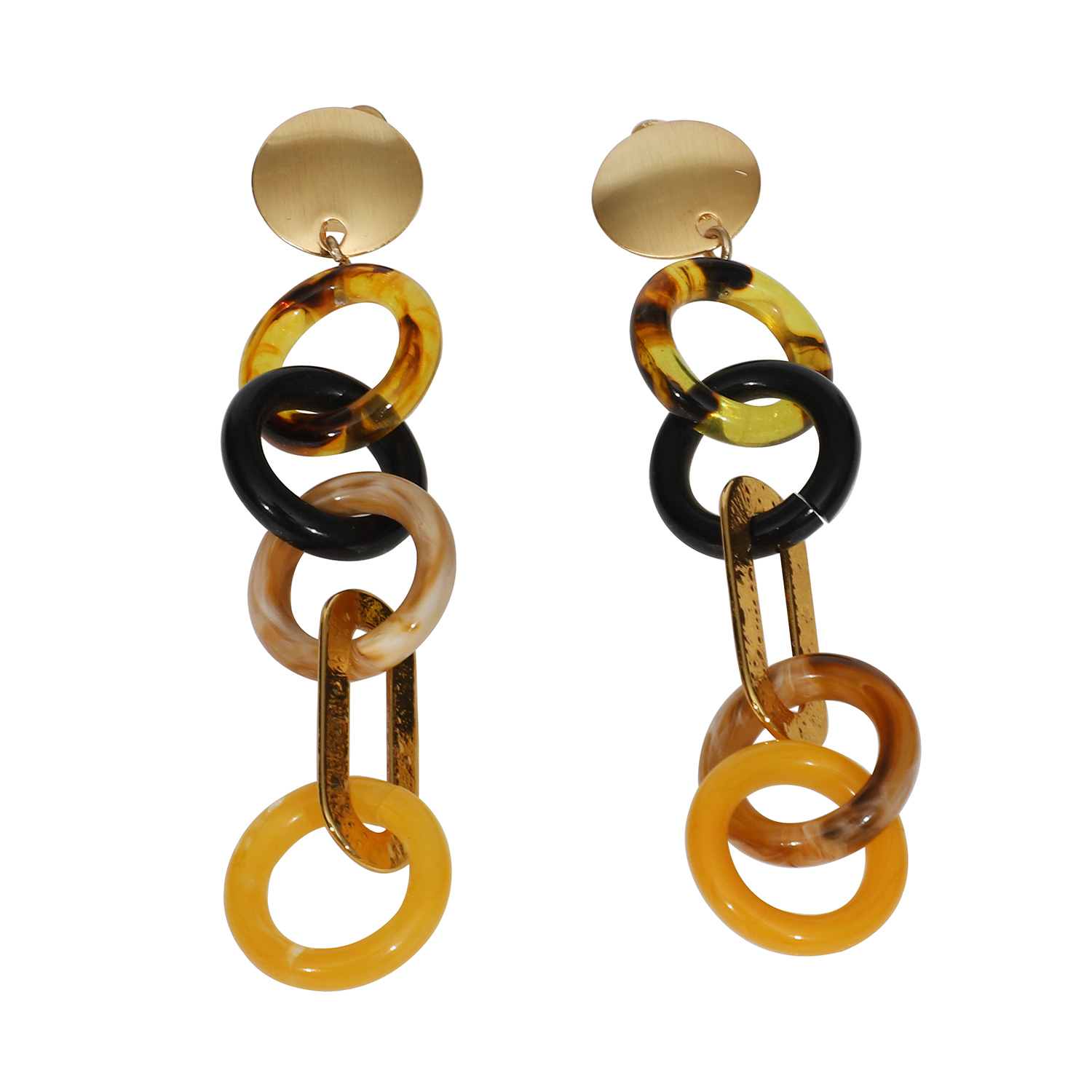 Fashion acrylic circle link drop earrings