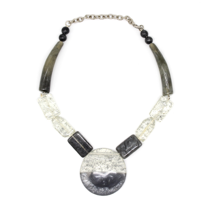 Fashion jewelry silver glitter necklace